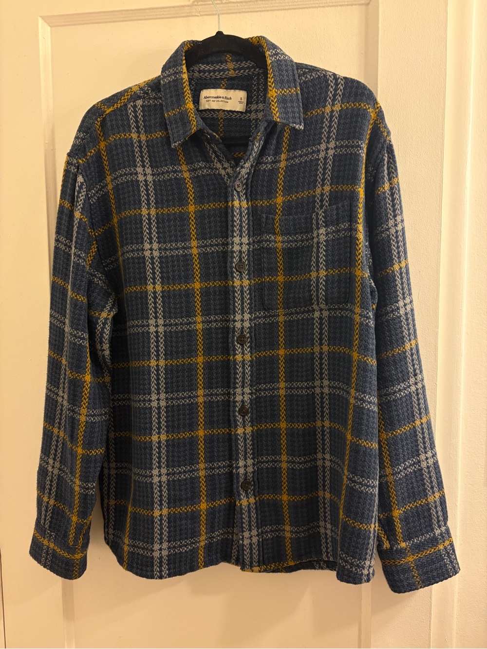 Abercrombie & Fitch Blue/Yellow Plaid Button-Up Shirt
